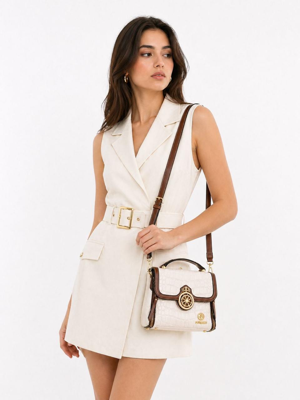 Royal Orbit Luxe Sling Bag (White)