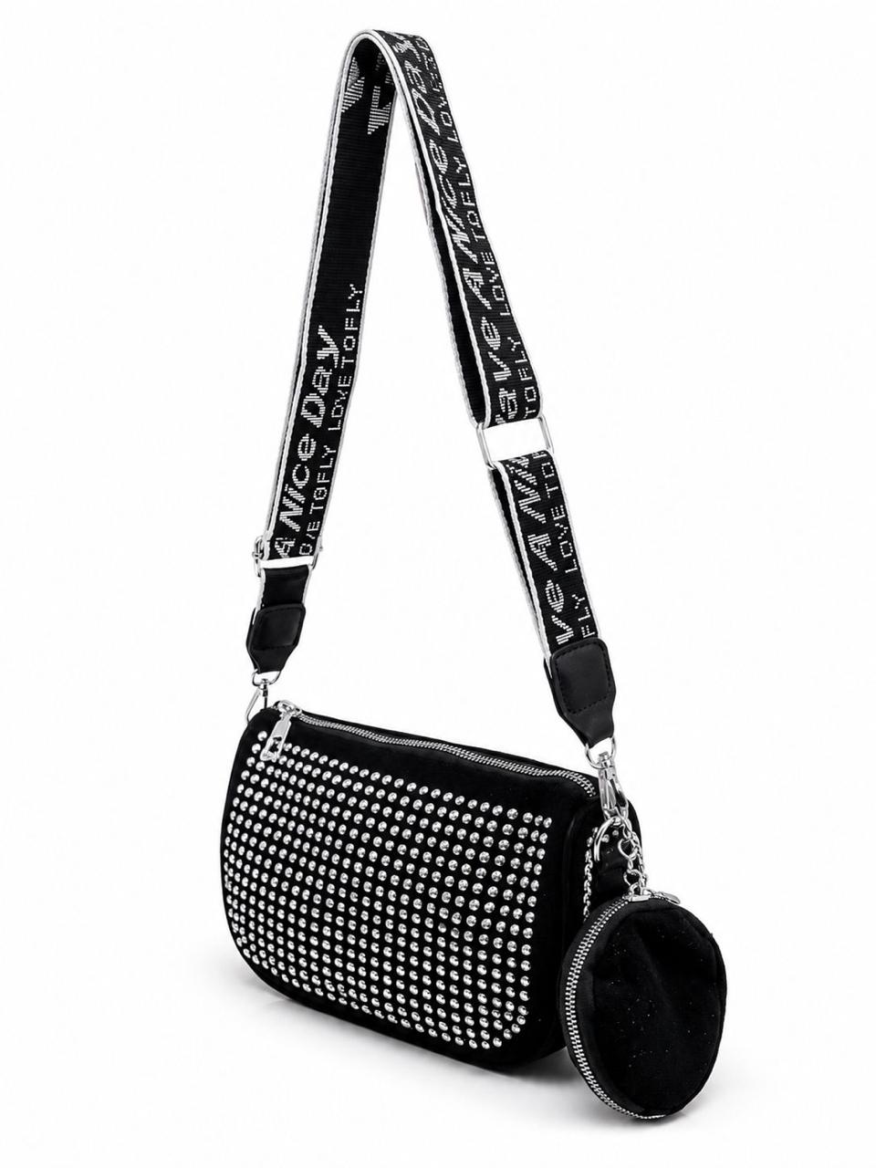 Midnight Spark Studded Sling Bag