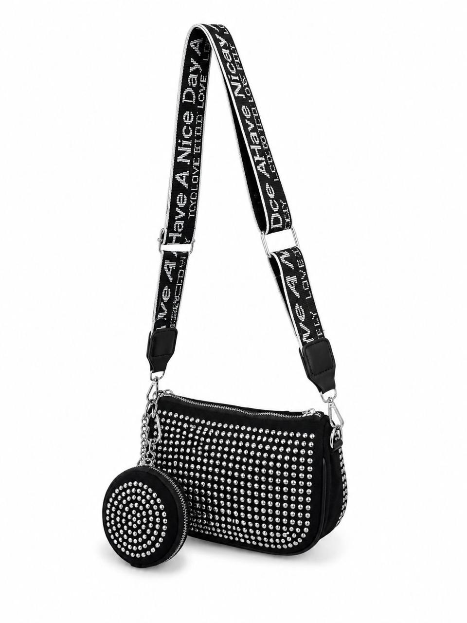 Midnight Spark Studded Sling Bag