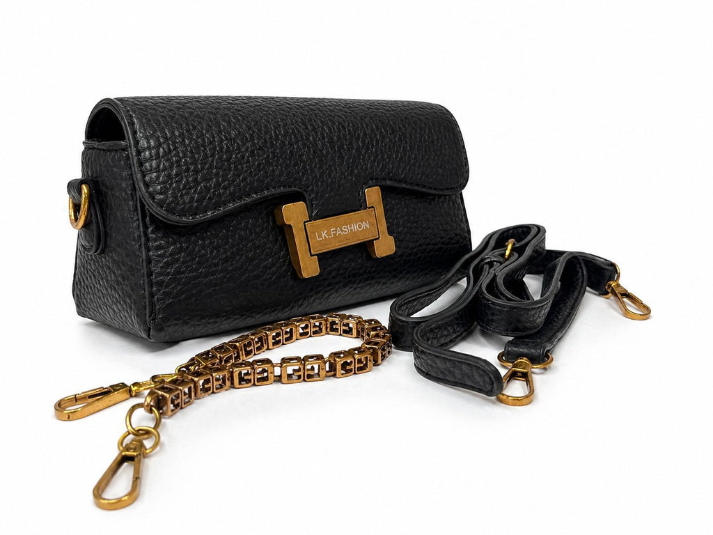 Noir Luxe Chain Sling Bag (Black)