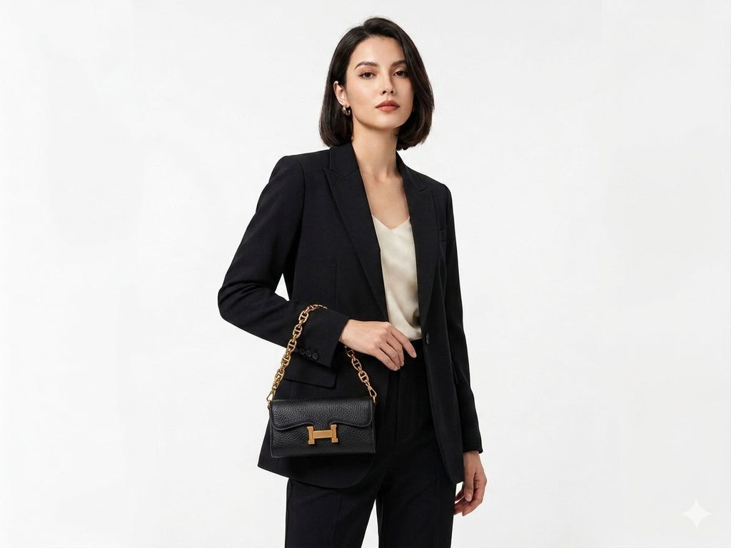 Noir Luxe Chain Sling Bag (Black)