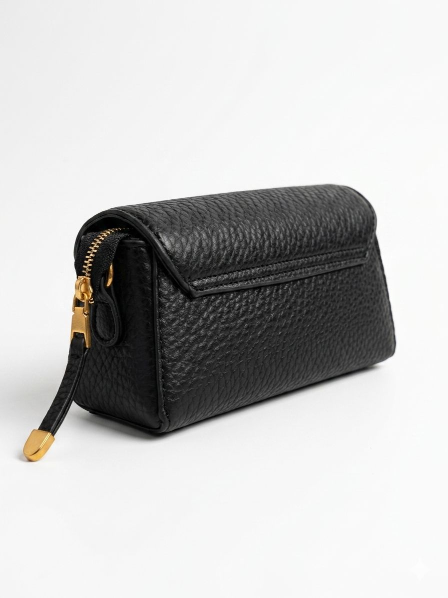 Noir Luxe Chain Sling Bag (Black)