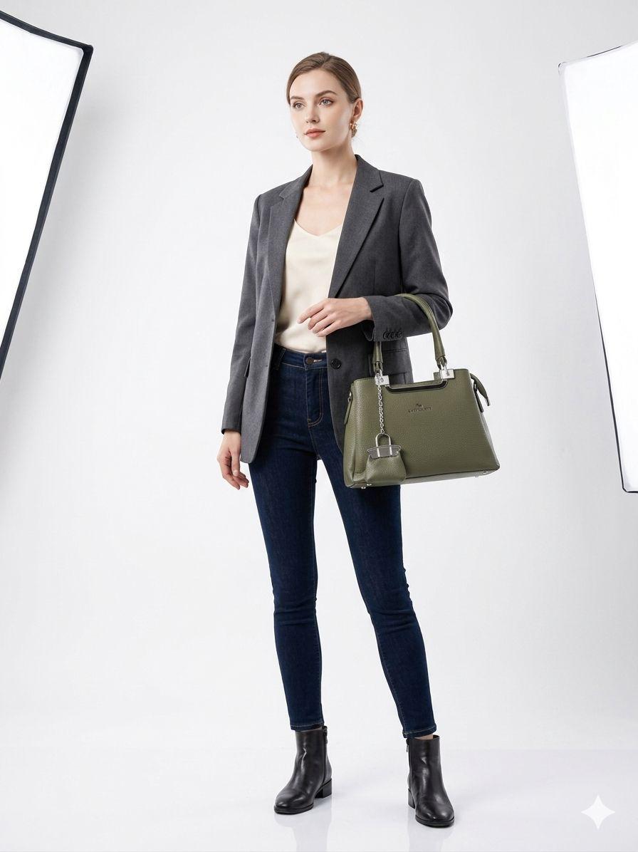 Ruby Elegance Hand Bag (Green)