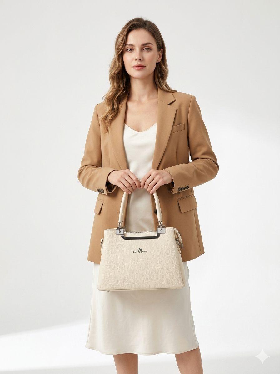 Ruby Elegance Hand Bag (White)