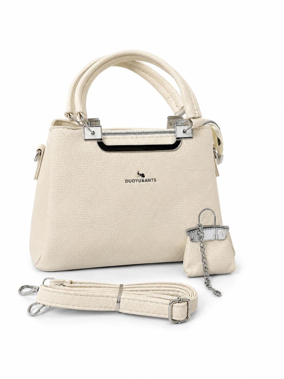 Ruby Elegance Hand Bag (White)