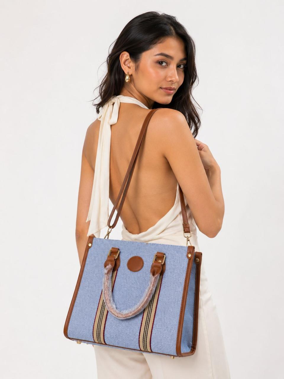 The Everyday Luxe Tote (Blue)